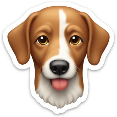 Un perro salchicha color café con un lazo sticker