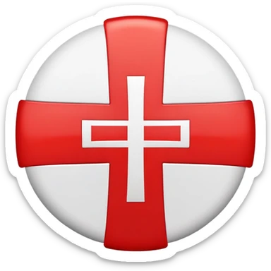 Red Cross medical symbol on white background sticker