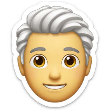 Chico con el pelo de lado color cafe y piel blanca bonito sticker