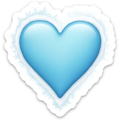 Light blue heart with snow on top of it sticker