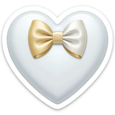 white heart with a white bow on it sticker
