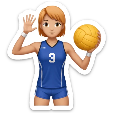 volleyball player, anime, with volleyball ball sticker