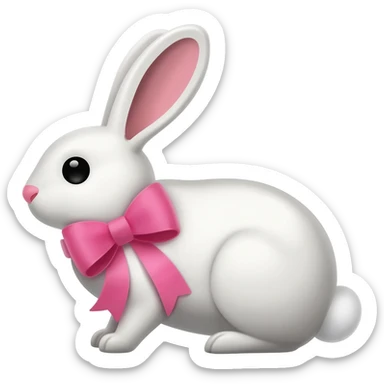 Conejita blanca con lazo rosa sticker