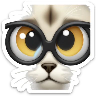 fluffy siamese cat missing an eyeball sticker