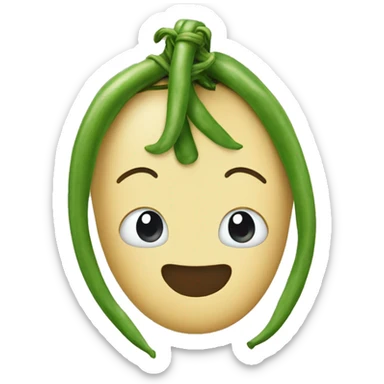 Personified string bean sticker