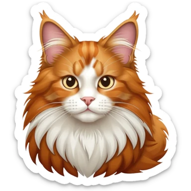 fluffy maine coon cat sticker