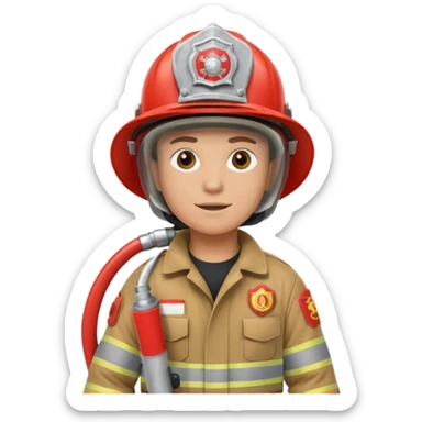 Firefighter with Hose sticker