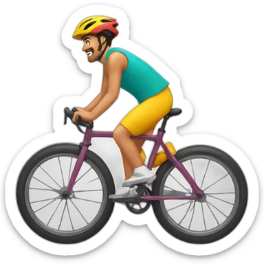 cuatro personas bicicleta colores sticker