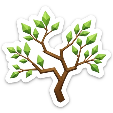 low poly branch white mystical  sticker