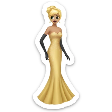 evening gown gloves sticker
