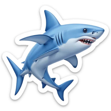 Shark emoji with two legs and blue Nike shoes on his feet sticker