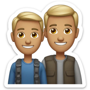 Gay couple with guy from 45 years old and guy from 58 years old sticker