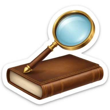 Magnifying glass with a book sticker