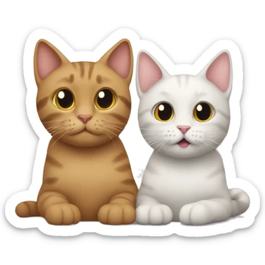Two cats missing each other sticker