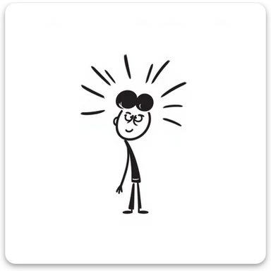 stick figure with bent neck and whiplash lines sticker