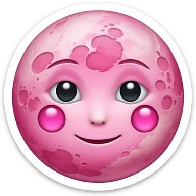 Pink moon sticker