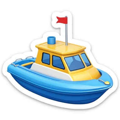 simple plastic toy boat sticker