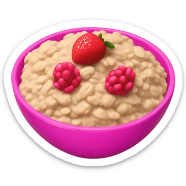 Hot pink oatmeal with fruit  sticker