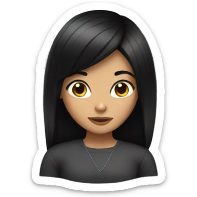 Girl with black hair sticker