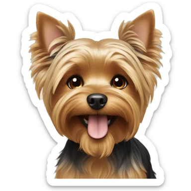 yorkshire terrier smiling sticker