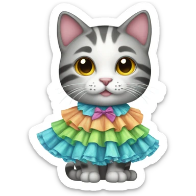 Cat wearing a dress sticker
