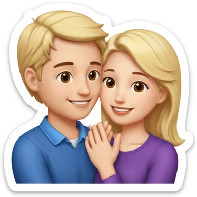 couple kissing sticker