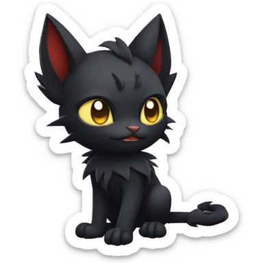 Black Edgy Gothic Litten-Bat-cat-Fakemon full body sticker