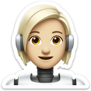 female robot assistant, smiling face only sticker