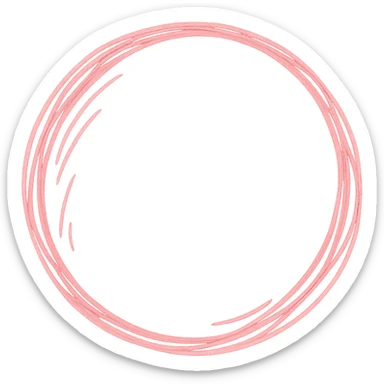 hand-drawn pink circle with sketchy lines sticker