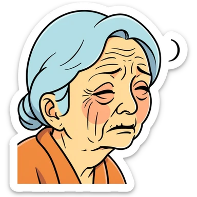 Old lady crying  sticker
