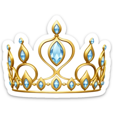 iced golden tiara with diamonds sticker