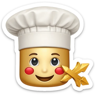 chef hat combined with a graph arrow trending upward, creative emoji representing restaurant growth engineer sticker
