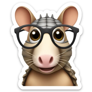 Armadillo with glasses sticker
