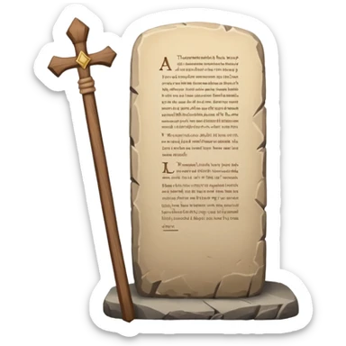 Ten commandments tablets and staff simplify sticker