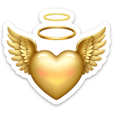 Heart with angel wings and halo sticker