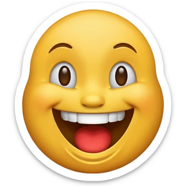 Classic iPhone laughing emoji but crazy sticker