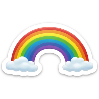 Rainbow with clouds  sticker