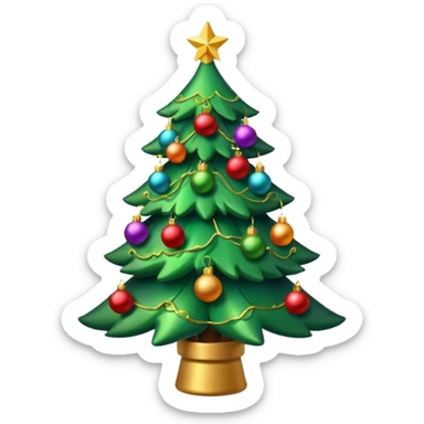 Lit Xmas tree sticker