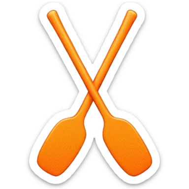 Two crossed orange paddles on water sticker