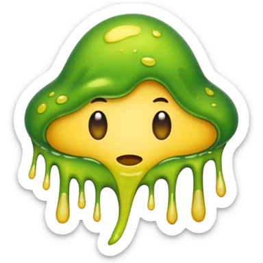 a slimy yellow-green stain sticker