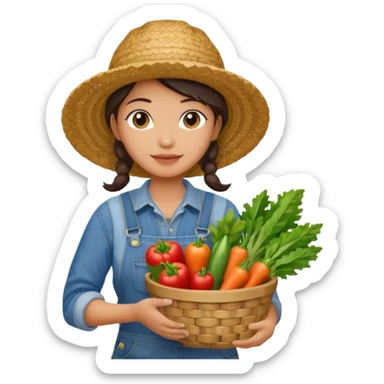 female farmer sticker
