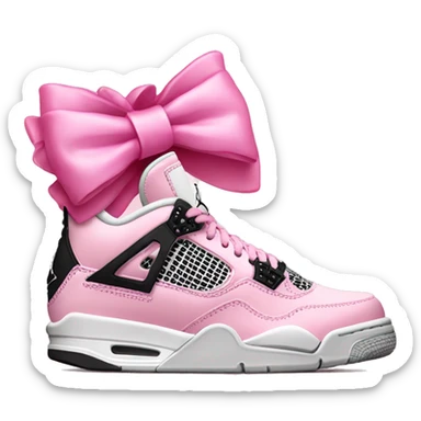 Jordan 4 pink with pink bow sticker