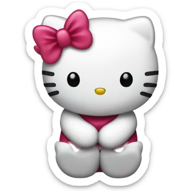 hello kitty with kiss sticker
