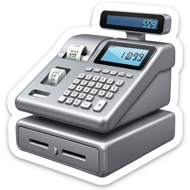 modern cash register sticker