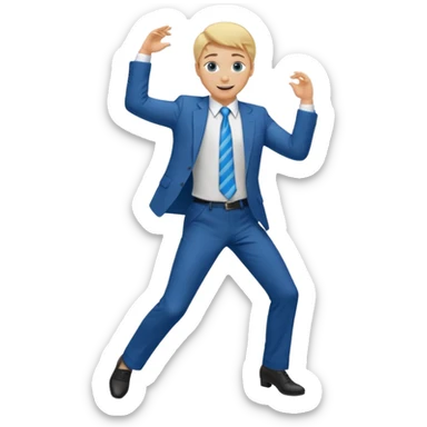 Blonde guy blue eyes dancing. Also wearing a suit and tie sticker