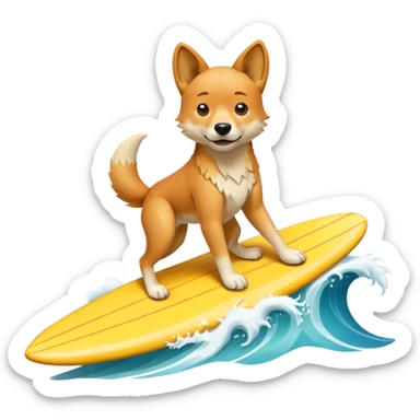 Dingo surfing sticker