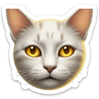 The cat's face is the center of the sun sticker