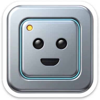 A futuristic microchip emoji made of polished silver chrome, minimal circuit details, smooth metallic surface, soft lighting, iOS emoji style, centered, clean white background sticker