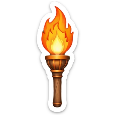 A flaming torch like you'd see in a medieval castle sticker