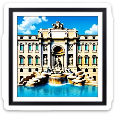 trevi fountain view from up above
no square style no frame png style 
no squared only building sticker